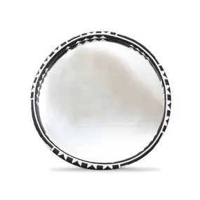 African Beaded Mirror Large | Black & White