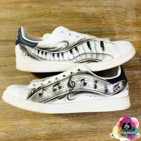 Airbrush Music Notes Shoe Design