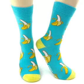 Bright Blue Bananas Socks