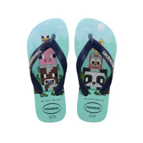 Havaianas flip-flops for girls Minecraft 4145125-1056 light blue-lavender