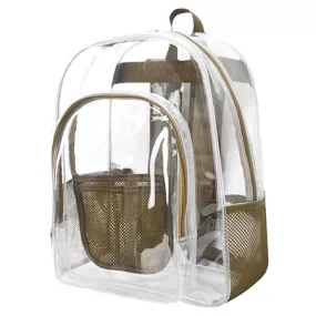 Khaki NGIL Clear Backpack Heavy Duty PVC Transparent Backpack