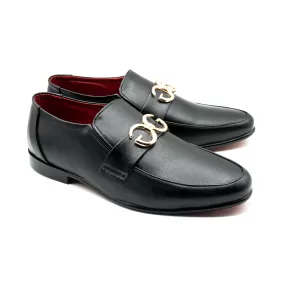 Men Black Imported PU Leather Shoes