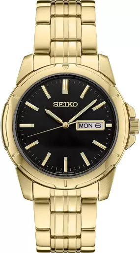 Men's Gold Tone Seiko Watch SUR358