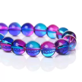 Round Glass Translucent Czech Loose Beads for Jewelry Making 10mm Blue Pink Purple Beads 10pcs