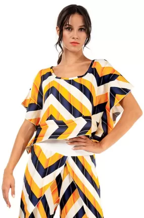 Zig-Zag Striped Boxy Co-ord Crop Top